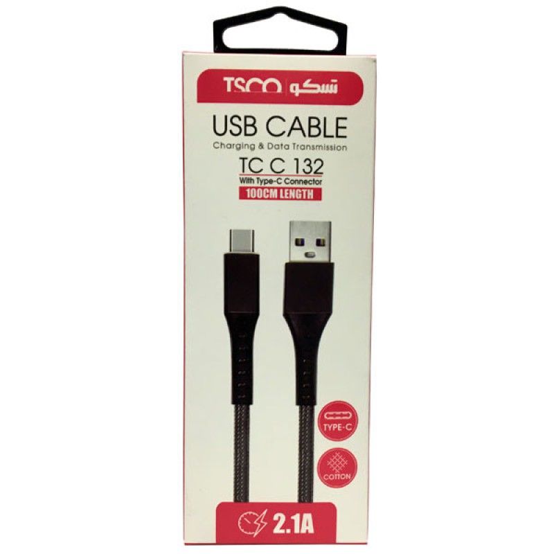 کابل Type-C تسکو مدل TCC 132 طول 1 متر