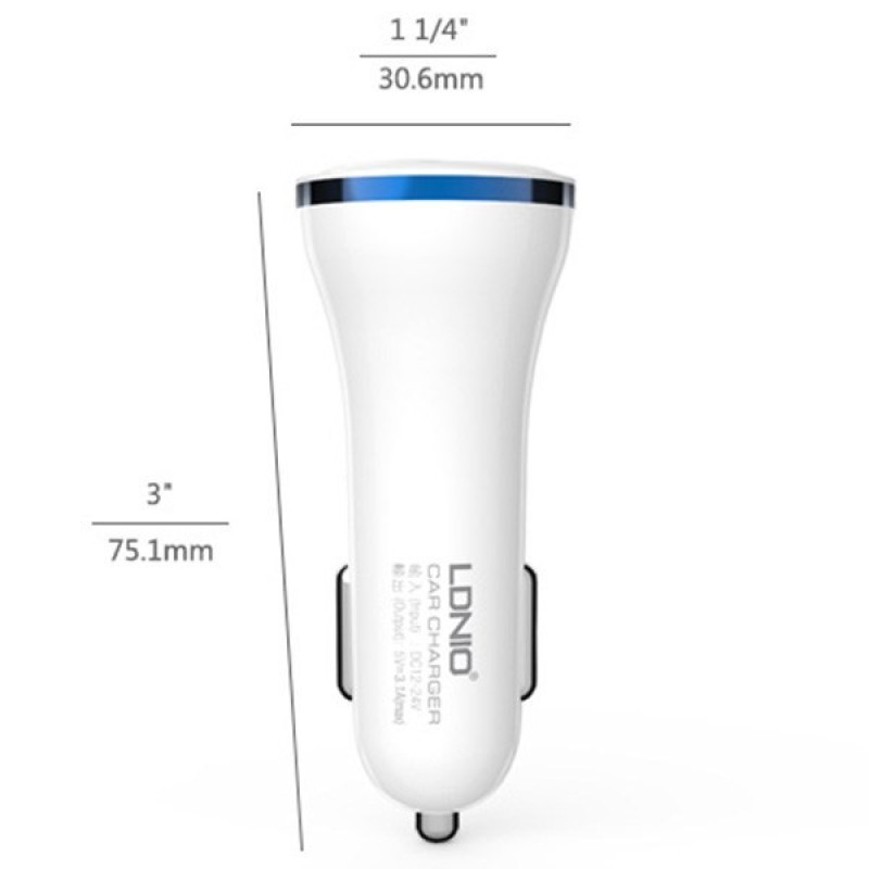 شارژر فندکی الدینیو مدل DL-C23 همراه با کابل microUSB