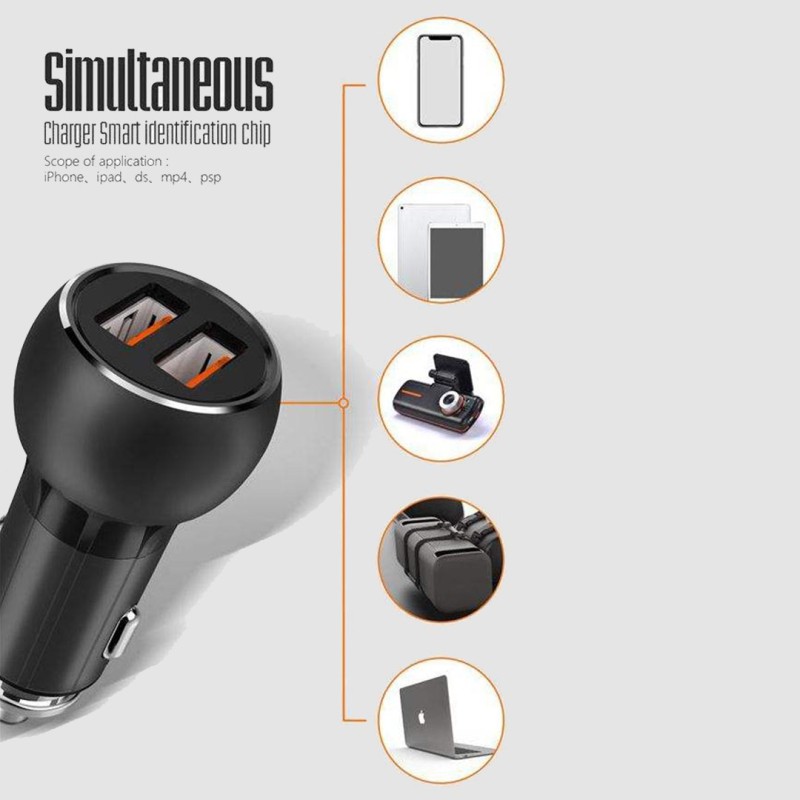 شارژر فندکی الدینیو مدل C503Q همراه با کابل microUSB