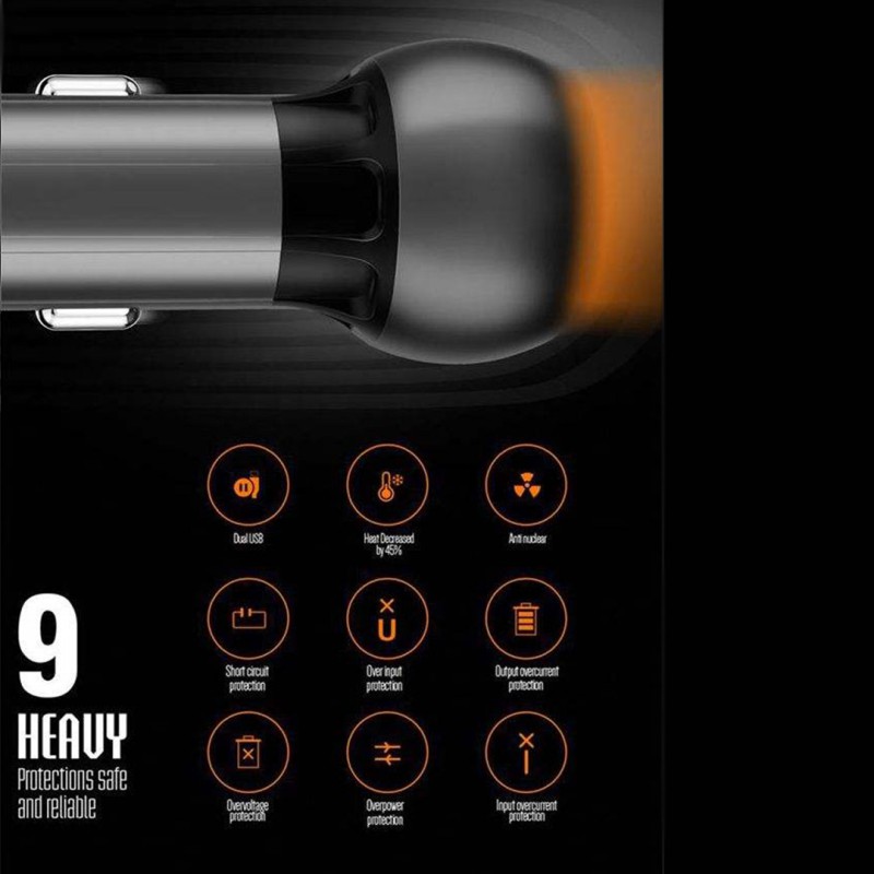 شارژر فندکی الدینیو مدل C503Q همراه با کابل microUSB