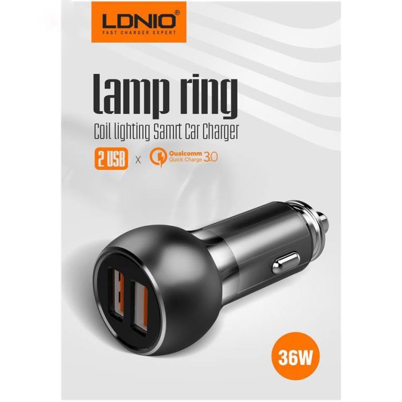 شارژر فندکی الدینیو مدل C503Q همراه با کابل microUSB