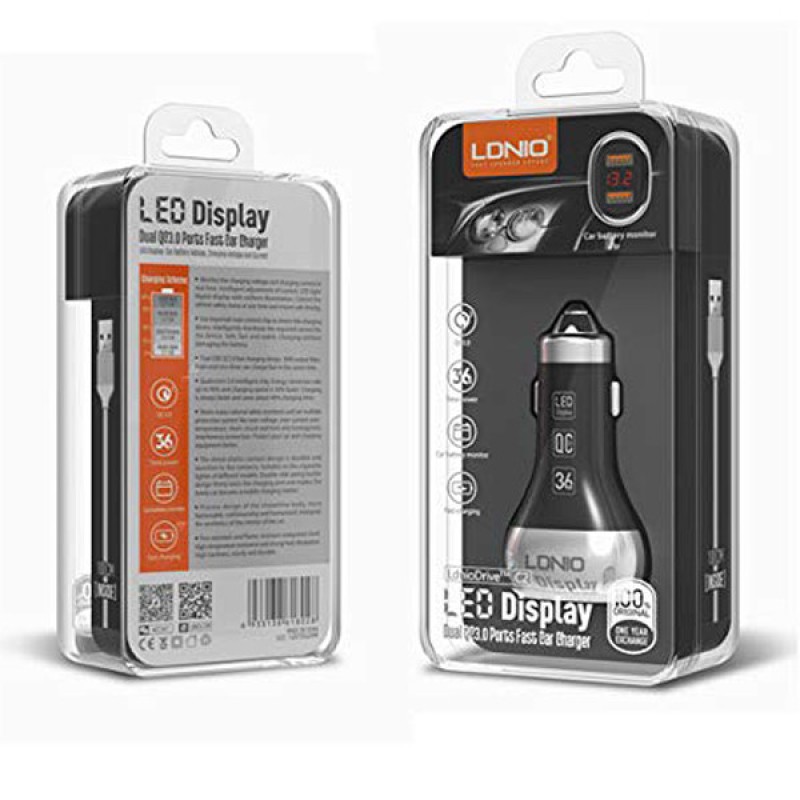 شارژر فندکی الدینیو مدل C2 به همراه با کابل microUSB