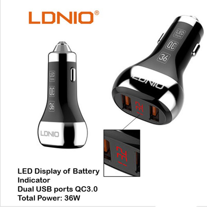 شارژر فندکی الدینیو مدل C2 به همراه با کابل microUSB