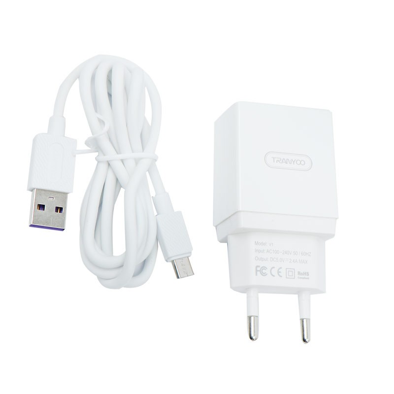 شارژر دیواری ترانیو مدل V11 به همراه کابل microUSB