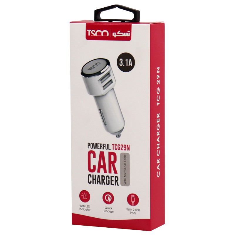 شارژر فندکی TCG 29 N همراه با کابل microUSB