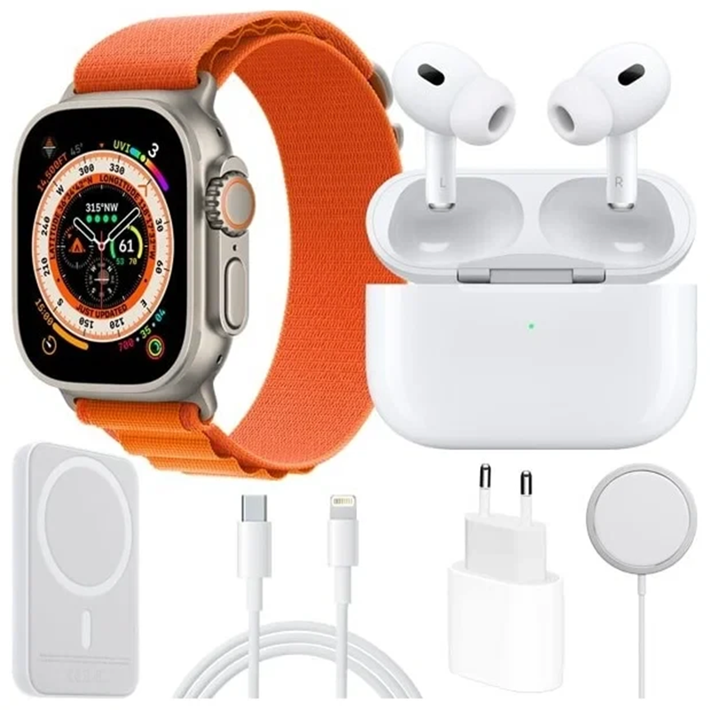 ساعت هوشمند X8 UNIQUE COMBINATION به همراه شارژر بی سیم، شارژ، Airpods Pro، پاوربانک وایرلس