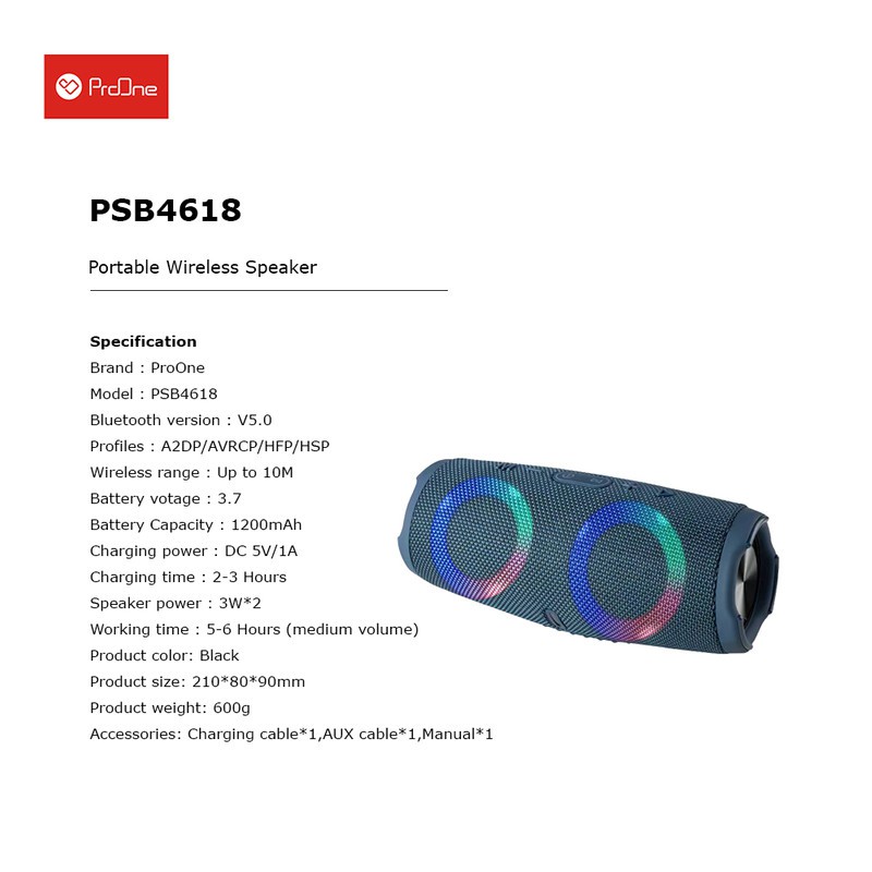 اسپیکر بلوتوثی پرووان مدل PSB4618