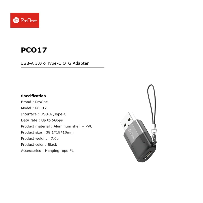 مبدل USB-C به USB-A 3.0 پرووان مدل PCO17