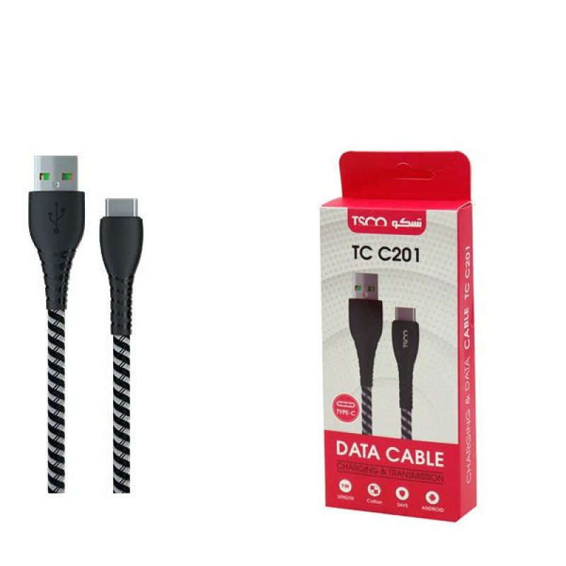 کابل Type-C تسکو مدل TCC201 طول 1 متر‎