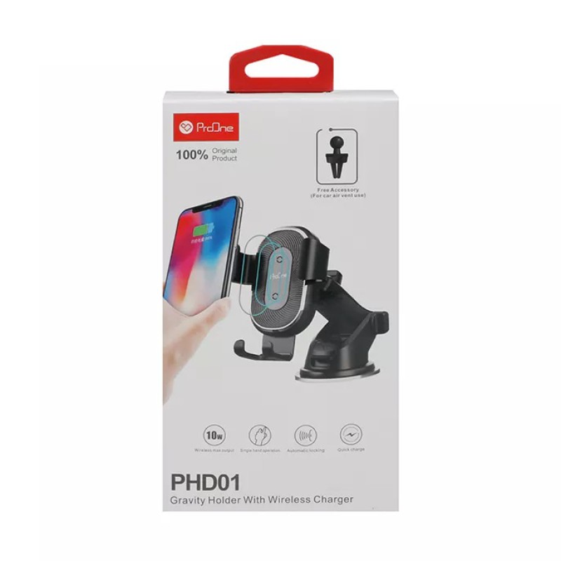 پایه نگهدارنده و شارژر بی سیم گوشی موبایل پرووان مدل (PHD01) PHL1115