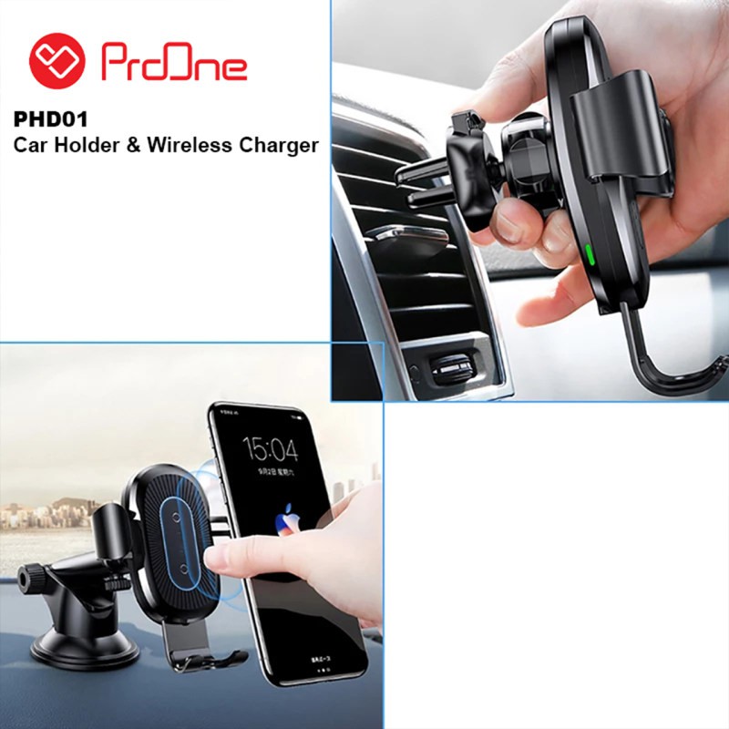 پایه نگهدارنده و شارژر بی سیم گوشی موبایل پرووان مدل (PHD01) PHL1115