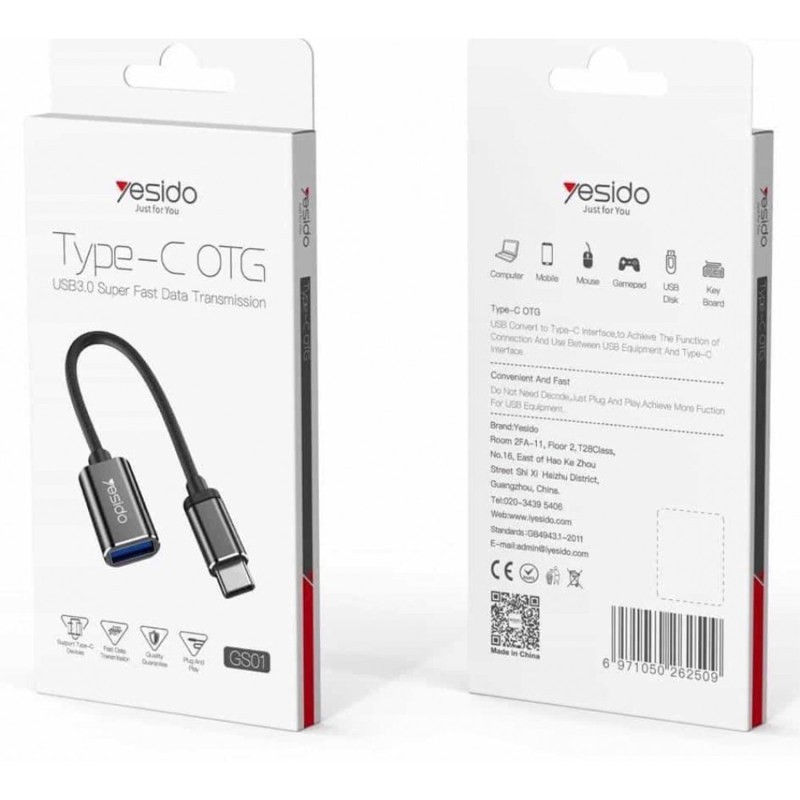 مبدل OTG Type-C به USB3.0 یسیدو مدل GS01