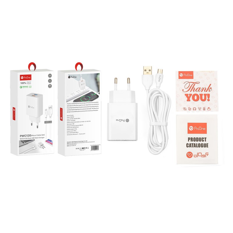 شارژر دیواری پرووان مدل PWC520 به همراه کابل MicroUSB