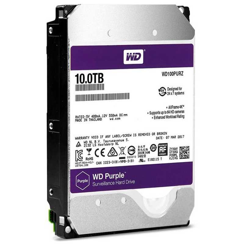 هارد دیسک اینترنال وسترن دیجیتال مدل Purple WD100PURZ ظرفیت ۱۰ ترابایت