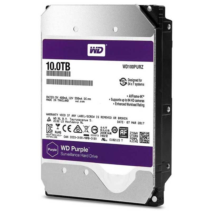 هارد دیسک اینترنال وسترن دیجیتال مدل Purple WD100PURZ ظرفیت ۱۰ ترابایت