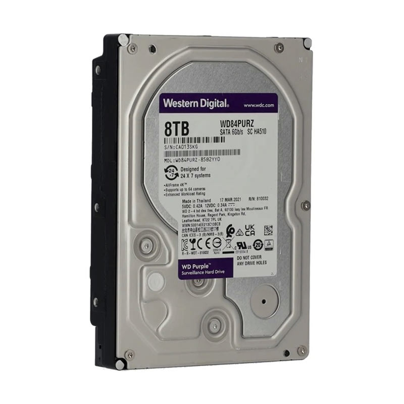 هارد دیسک اینترنال وسترن دیجیتال مدل Purple WD84PURZ با ظرفیت 8 ترابایت