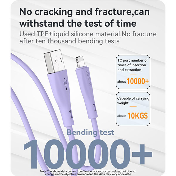 کابل تبدیل USB به لایتنینگ یسیدو مدل CA119 طول 1 متر