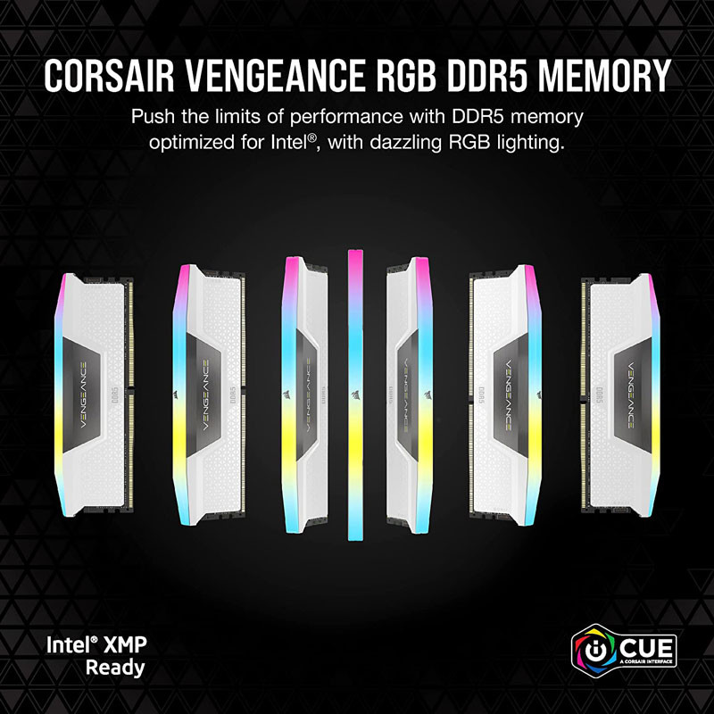 رم کامپیوتر DDR5 دو کاناله 5600 مگاهرتز CL40 کورسیر مدل Vengeance RGB ظرفیت 64 گیگابایت