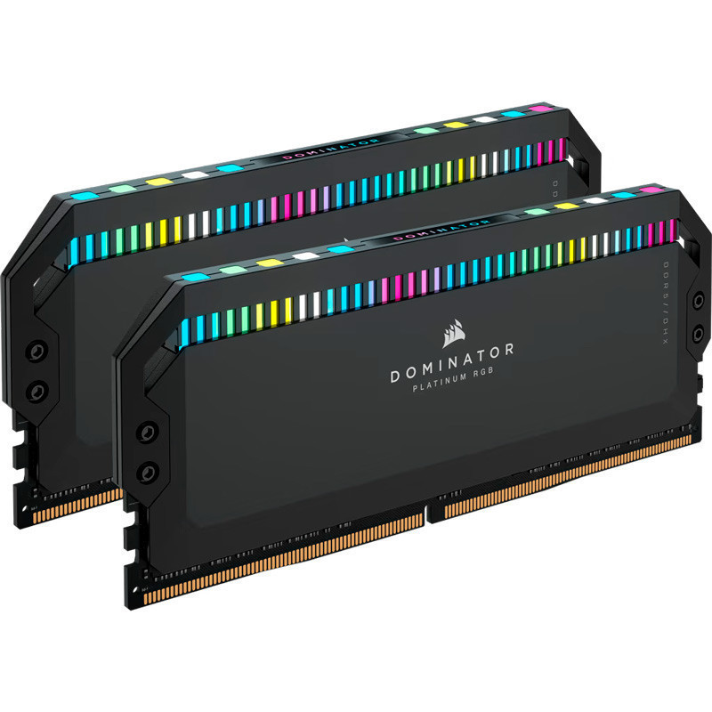 رم کامپیوتر DDR5 دو کاناله 5200 مگاهرتز CL40 کورسیر مدل Dominator Platinum RGB ظرفیت 64 گیگابایت