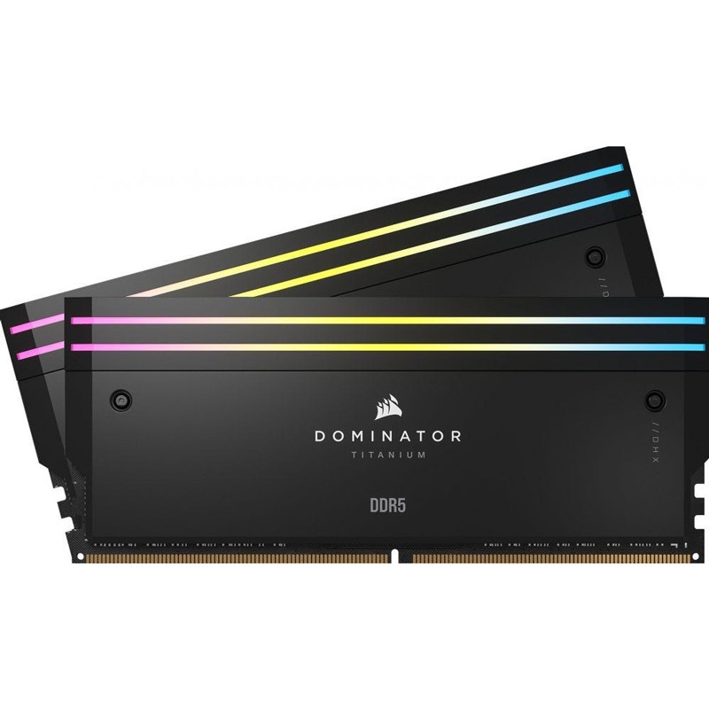 رم کامپیوتر DDR5 دو کاناله 6600 مگاهرتز CL22 کورسیر مدل Dominator Titanium RGB با ظرفیت 32 گیگابایت