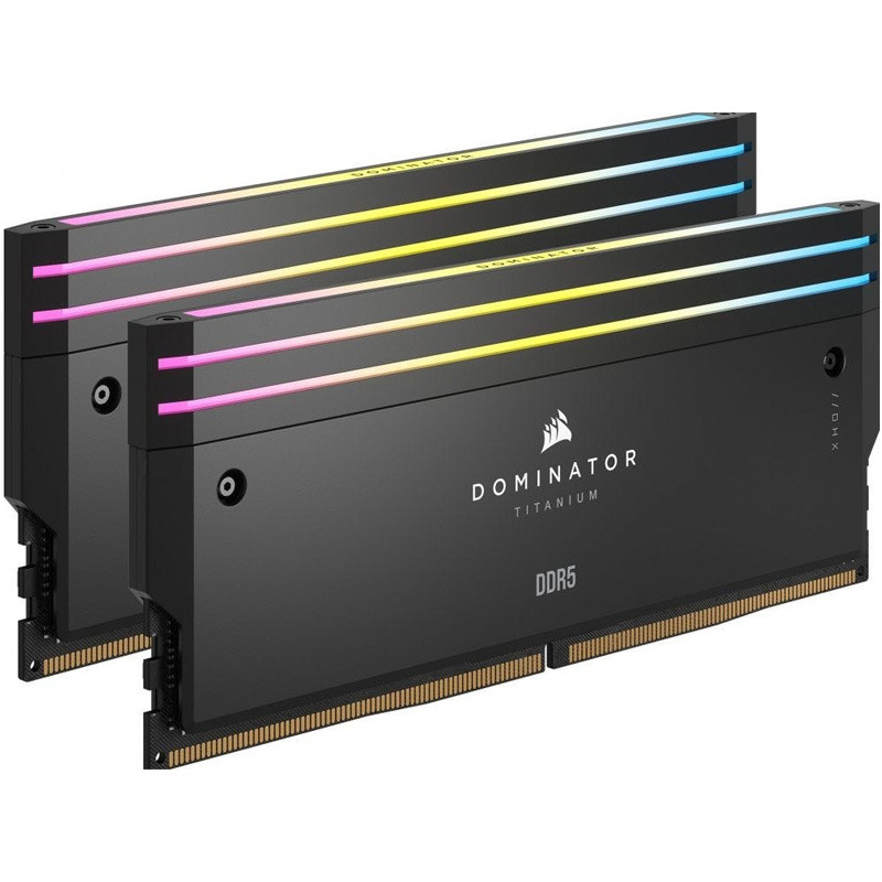 رم کامپیوتر DDR5 دو کاناله 6600 مگاهرتز CL22 کورسیر مدل Dominator Titanium RGB با ظرفیت 32 گیگابایت