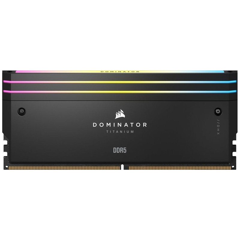 رم کامپیوتر DDR5 دو کاناله 6600 مگاهرتز CL22 کورسیر مدل Dominator Titanium RGB با ظرفیت 32 گیگابایت