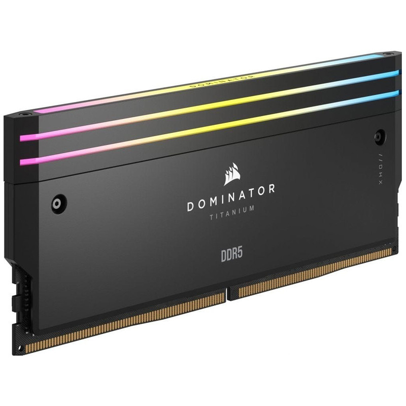 رم کامپیوتر DDR5 دو کاناله 6600 مگاهرتز CL22 کورسیر مدل Dominator Titanium RGB با ظرفیت 32 گیگابایت