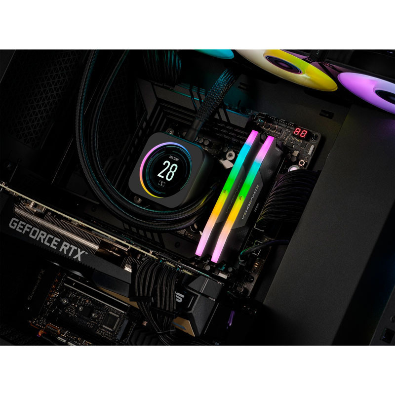 رم کامپیوتر DDR5 دو کاناله 6600 مگاهرتز CL38 کورسیر مدل Vengeance RGB ظرفیت 32 گیگابایت