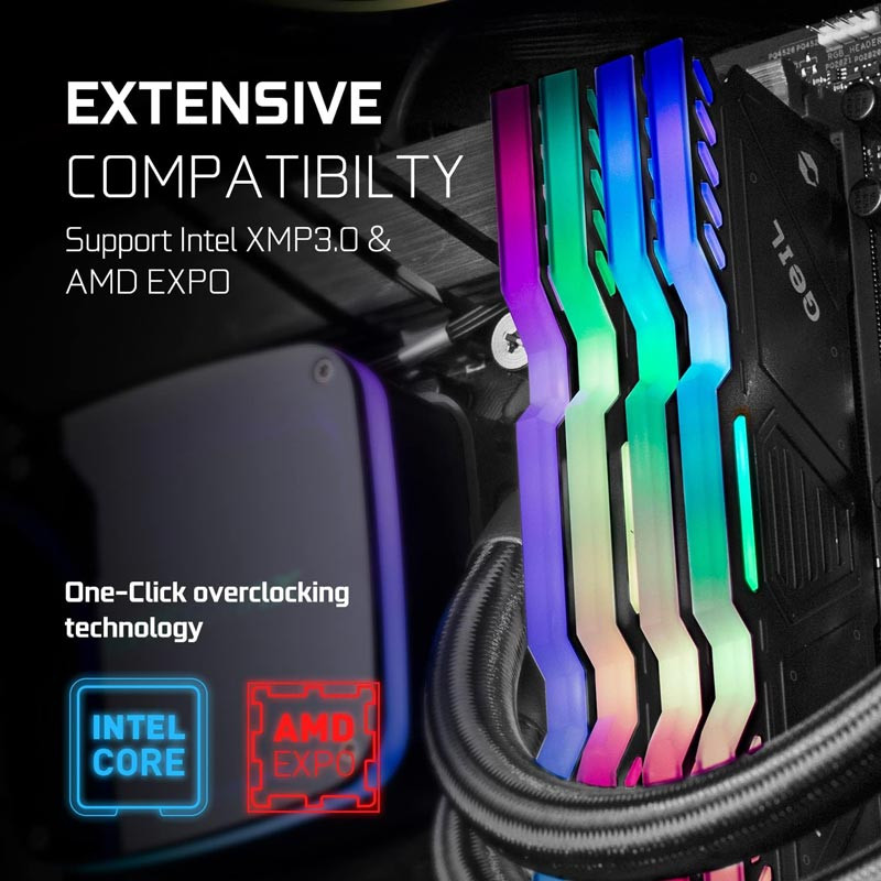 رم کامپیوتر DDR5 دو کاناله گیل سری Polaris RGB با ظرفیت 32 گیگابایت و فرکانس 5200 مگاهرتز