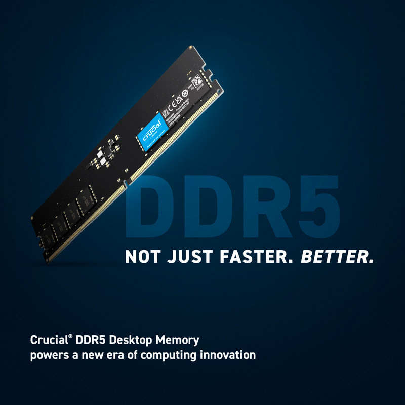 رم کامپیوتر DDR5 تک کاناله کروشیال با پارت نامبر CT32G56C46U5 ظرفیت 32 گیگابایت