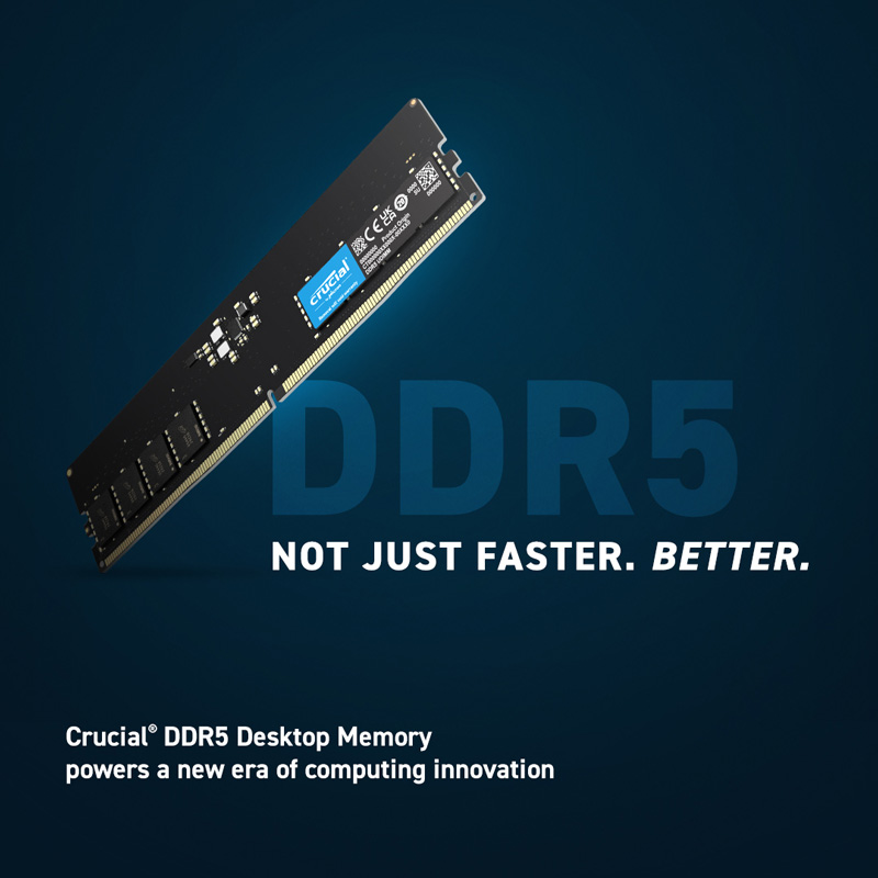 رم کامپیوتر DDR5 تک کاناله کروشیال با پارت نامبر CT32G48C40U5 ظرفیت ۳۲ گیگابایت