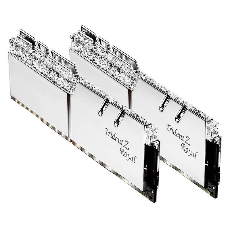 رم دسکتاپ DDR4 دو کاناله ۳۶۰۰ مگاهرتز CL18 جی اسکیل مدل Trident Z Royal Silver ظرفیت ۱۶ گیگابایت