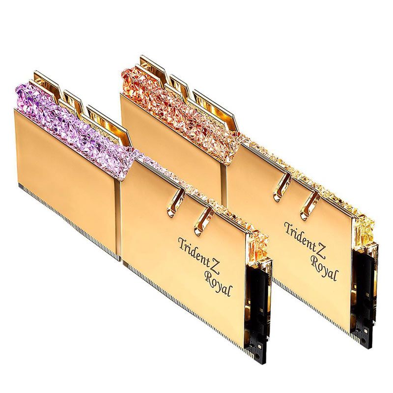 رم کامپیوتر DDR4 دوکاناله ۳۲۰۰ مگاهرتز جی اسکیل مدل Trident Z Royal Gold با ظرفیت ۱۶ گیگابایت