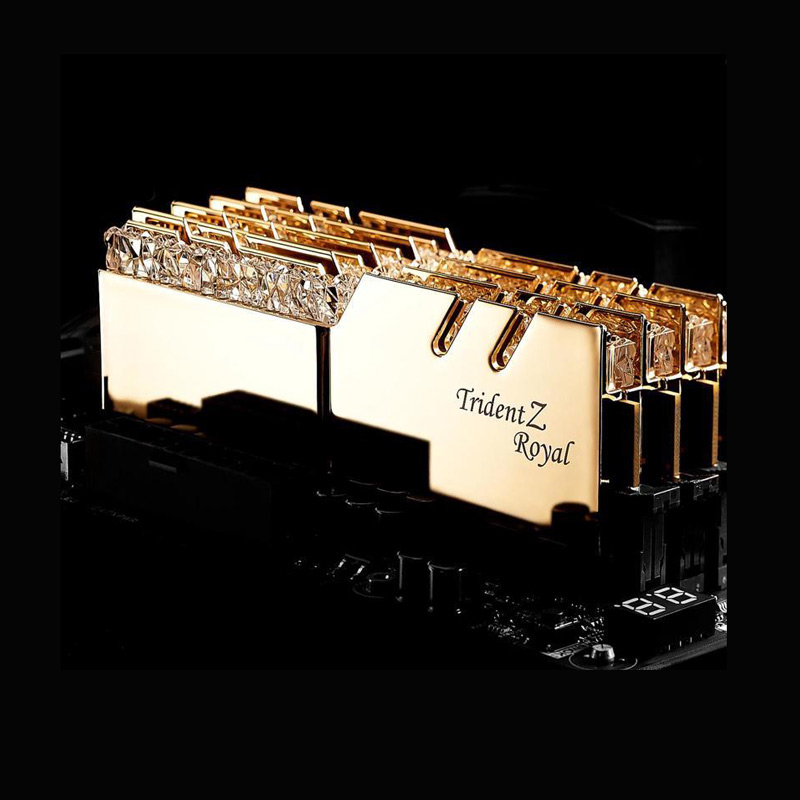 رم کامپیوتر DDR4 دوکاناله ۳۲۰۰ مگاهرتز جی اسکیل مدل Trident Z Royal Gold با ظرفیت ۱۶ گیگابایت