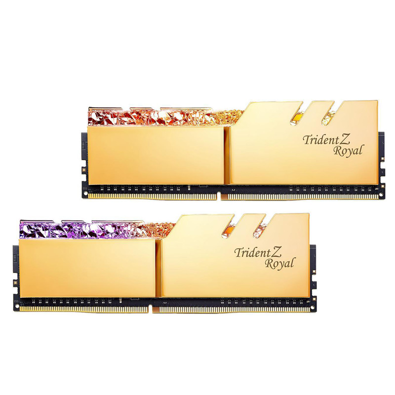 رم کامپیوتر DDR4 دوکاناله ۳۲۰۰ مگاهرتز جی اسکیل مدل Trident Z Royal Gold با ظرفیت ۱۶ گیگابایت