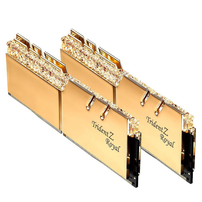 رم کامپیوتر DDR4 دوکاناله ۳۲۰۰ مگاهرتز جی اسکیل مدل Trident Z Royal Gold با ظرفیت ۱۶ گیگابایت