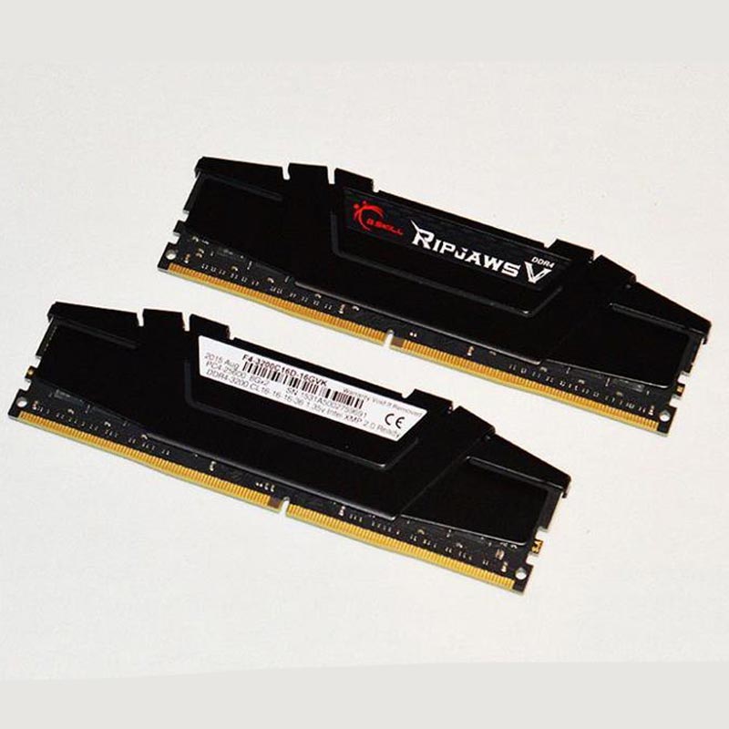 رم کامپیوتر DDR4 دو کاناله ۳۲۰۰ مگاهرتز CL16 جی اسکیل مدل RipjawsV ظرفیت ۱۶ گیگابایت