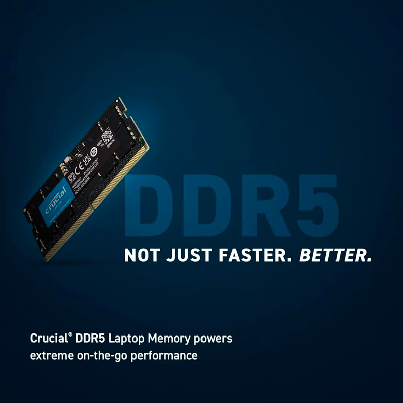 رم لپ تاپ DDR5 تک کاناله ۴۸۰۰ مگاهرتز کروشیال با پارت نامبر CT16G48C40S5 ظرفیت ۱۶ گیگابایت