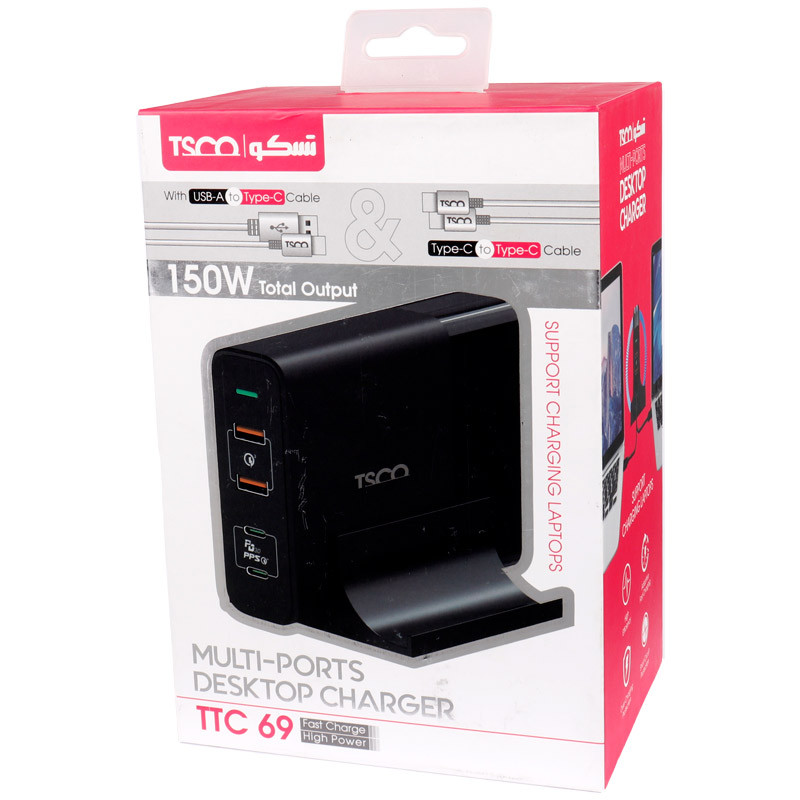 کلگی فست شارژ تسکو مدل TTC 69 به همراه کابل تایپ سی و کابل Type-C به Type-C