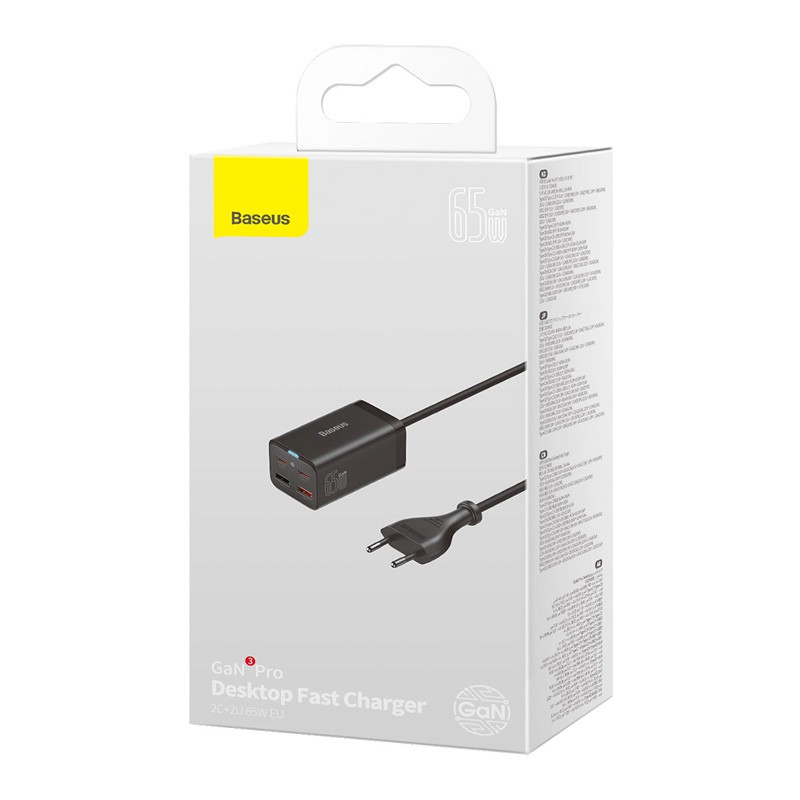 کلگی فست شارژ 4 پورت باسئوس سری GaN3 Pro Desktop مدل CCGP0401 به همراه کابل تبدیل تایپ سی