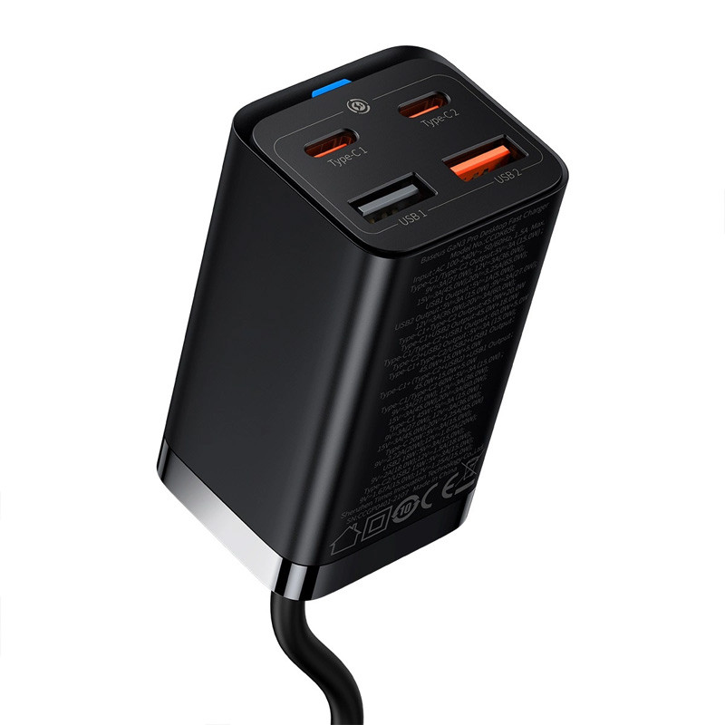 کلگی فست شارژ 4 پورت باسئوس سری GaN3 Pro Desktop مدل CCGP0401 به همراه کابل تبدیل تایپ سی