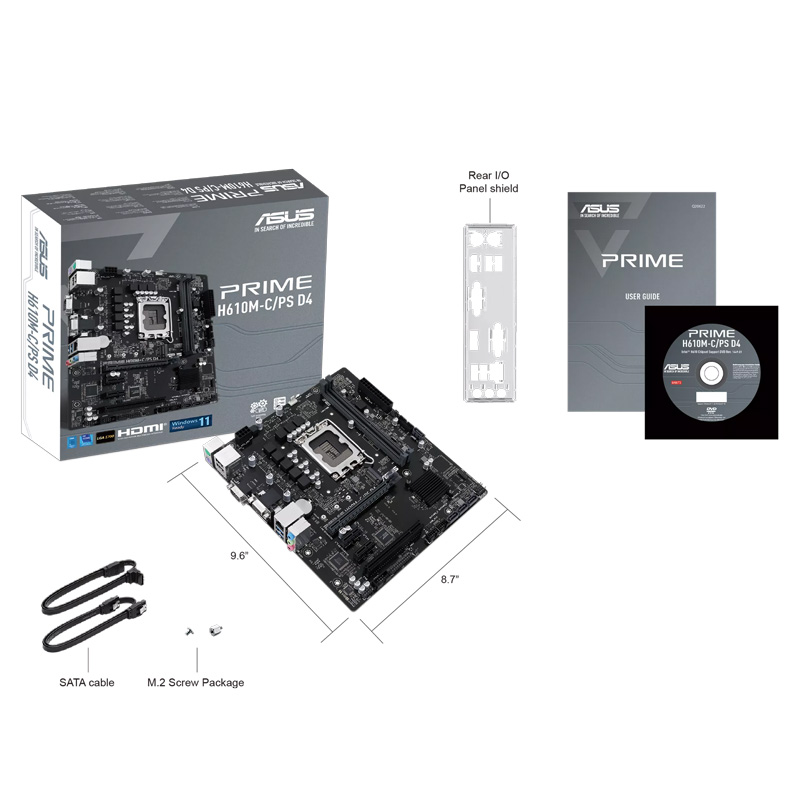 مادربورد ایسوس سری Prime مدل H610M-C/PS D4 با سوکت پردازنده LGA 1700