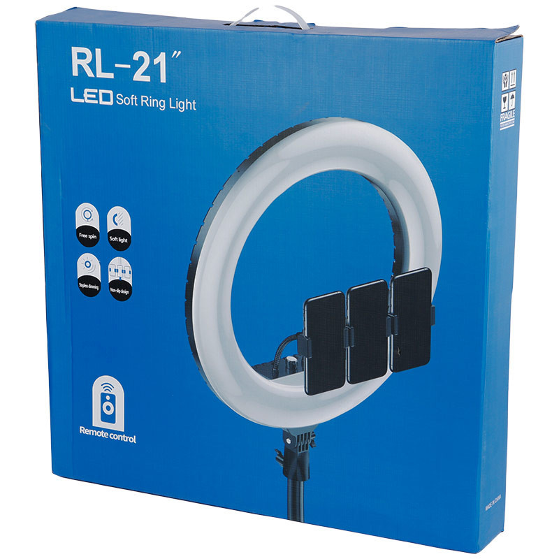 رینگ لایت مدل LED Soft RL-21A همراه با 3 عدد هولدر و ریموت کنترل