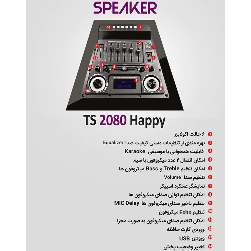 اسپیکر تسکو مدل TS2080 Happy