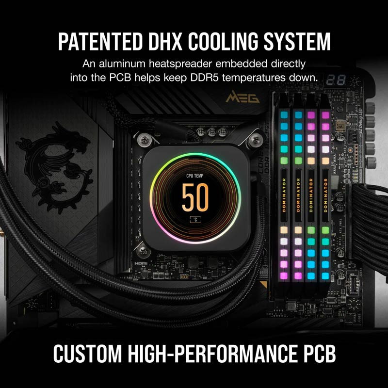 رم کامپیوتر DDR5 دو کاناله 6200 مگاهرتز CL36 کورسیر مدل Dominator Platinum RGB ظرفیت 32 گیگابایت