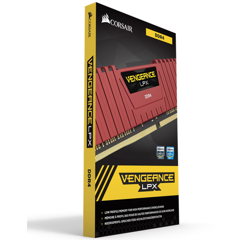 رم کامپیوتر DDR4 تک کانال 3200 مگاهرتز CL16 کورسیر مدل Vengeance LPX با ظرفیت ۱۶ گیگابایت