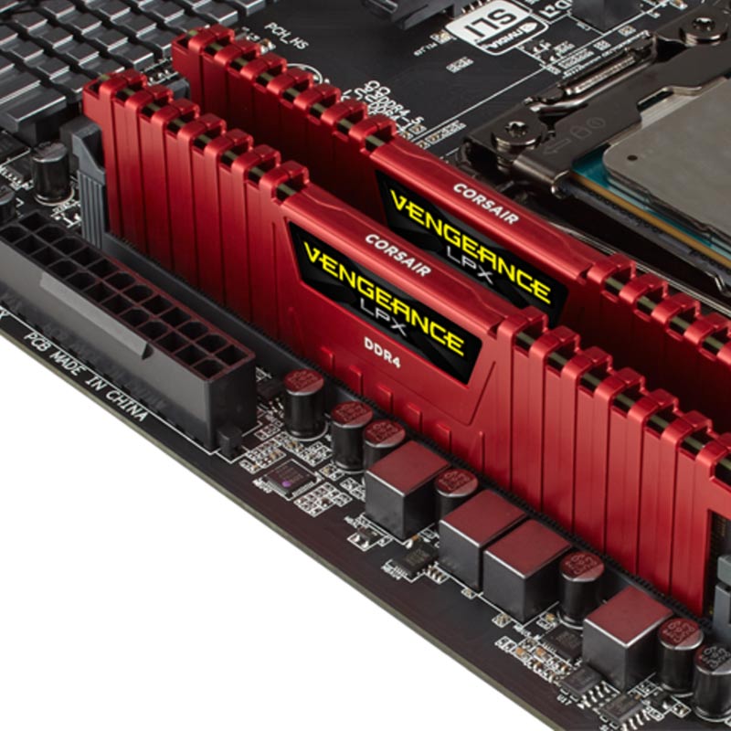 رم کامپیوتر DDR4 تک کانال 3200 مگاهرتز CL16 کورسیر مدل Vengeance LPX با ظرفیت ۱۶ گیگابایت