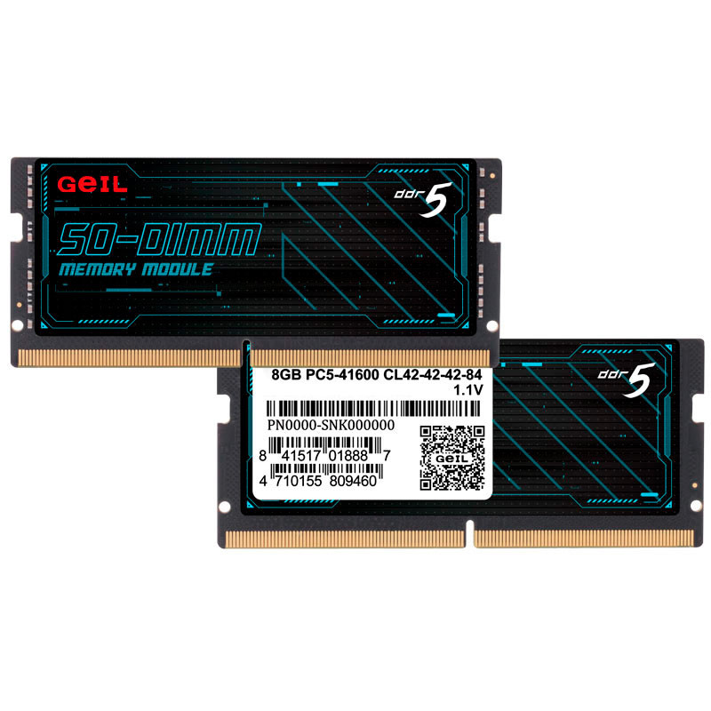 رم لپ تاپ DDR5 تک کاناله 5200 مگاهرتز CL42 گیل پارت نامبر GS58GB5200C42SC ظرفیت 8 گیگابایت