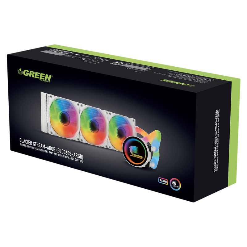 سیستم خنک کننده CPU مایع گرین مدل Green Glacier 360 Stream-ARGB