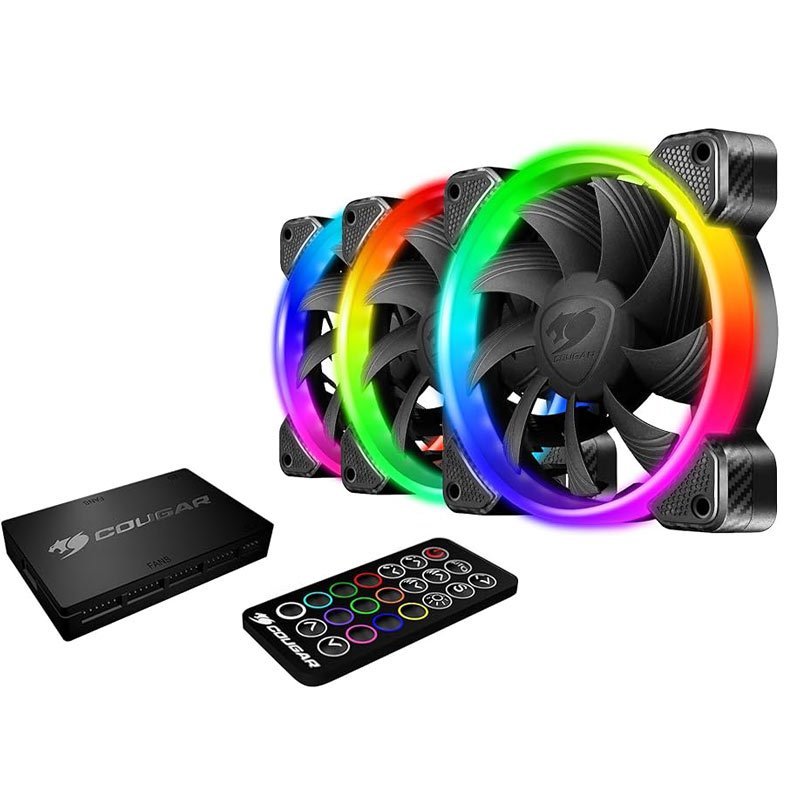 فن کیس کوگر مدل Vortex RGB HPB 120 Cooling Kit با نورپردازی ARGB پک سه تایی